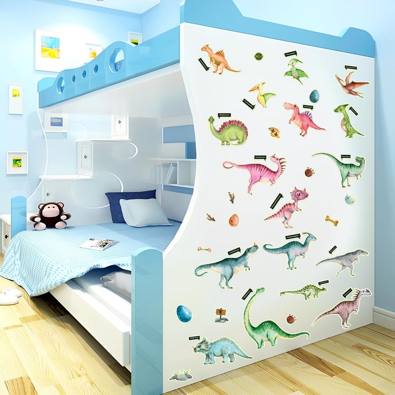 Robmoda Glow in The Dark Dinosaur Wall Decals, Glowing Stickers for Ceiling, Boys Bedroom Decoration, Large Luminous Removable Dinosaur Wall Decor for Nursery, Kids Birthday Gift - Image 5